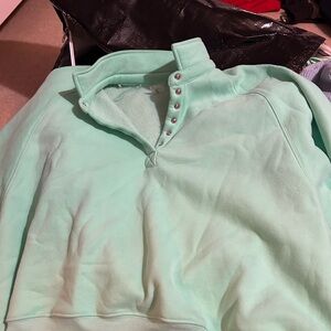 Altar'd State Mint Button-Up Sweatshirt